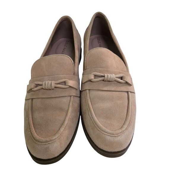Cole Haan Stassi Bow Loafer Tuscan Sand Suede Arch Support Comfort Size 8.5B - Picture 4 of 9